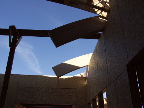 Curved beams from courtyard