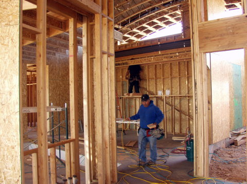 Building the pot shelf in dining room