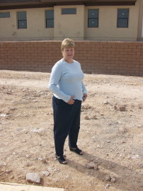 Kathy in her construction attire